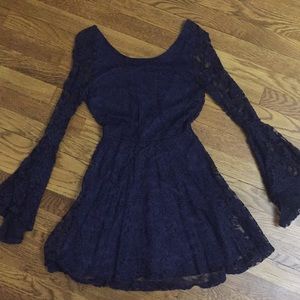 Backless dress with flare